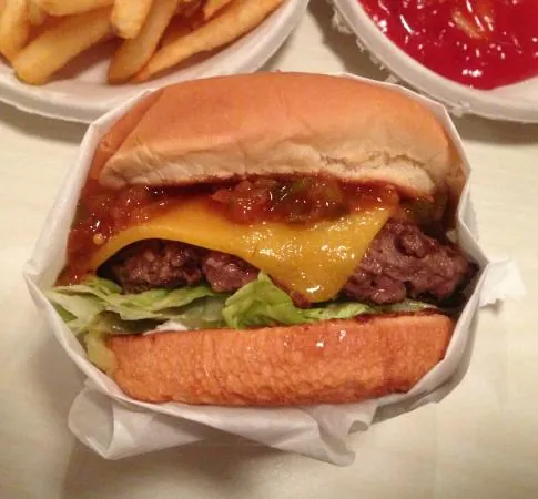 Hickory burger at The Apple Pan