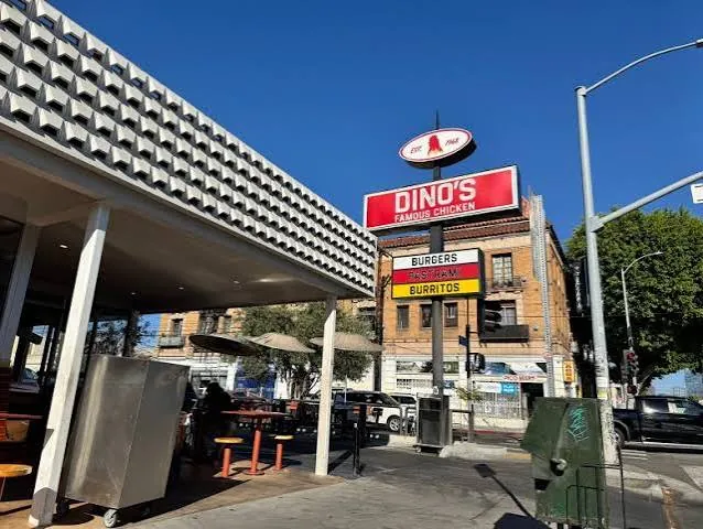 Dino's Famous Chicken sign on Pico Boulevard