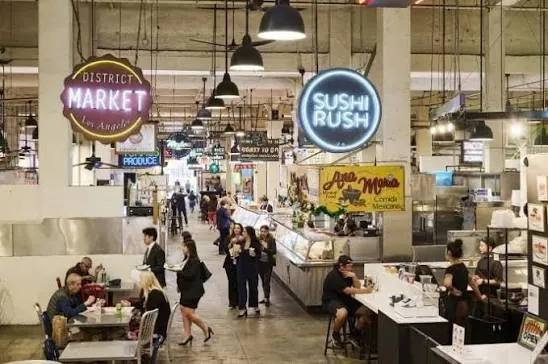 Food stalls in the Grand Central Market hall
