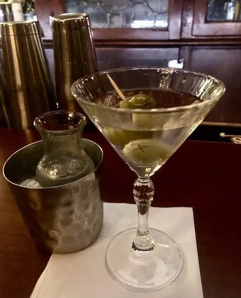 Musso & Frank martini served with a sidecar on ice