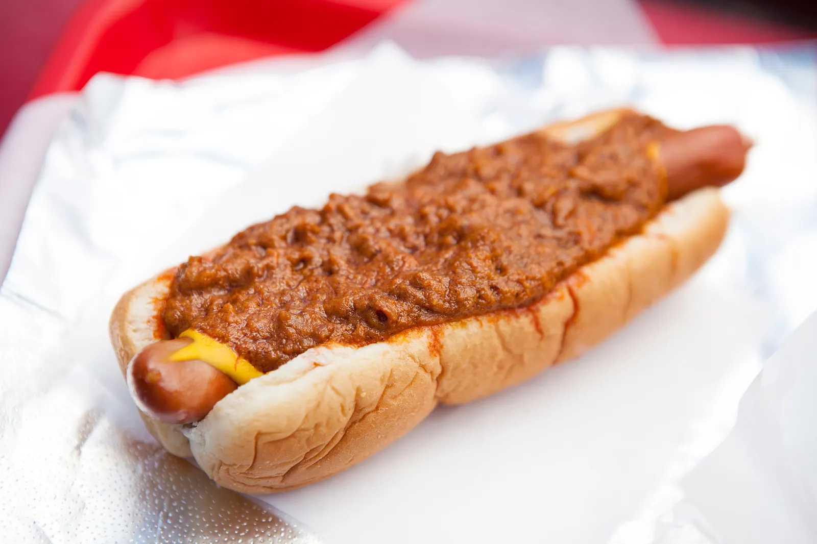 Pink's chili cheese dog